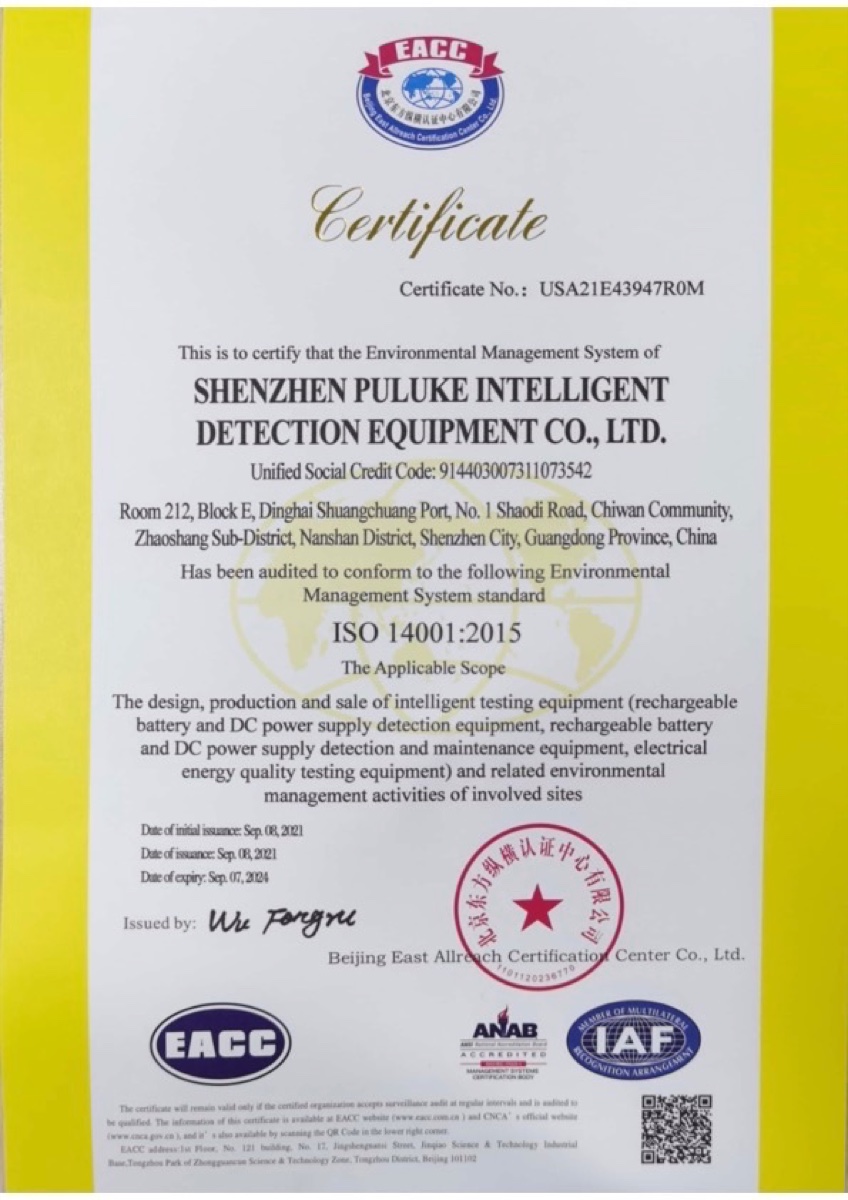 PITE ISO 14001 environmental management system certificate